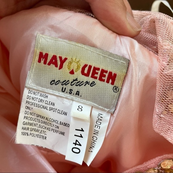 May Queen Embellished pink tulle prom dress Size 8 Crystal embellished prom - Picture 7 of 10